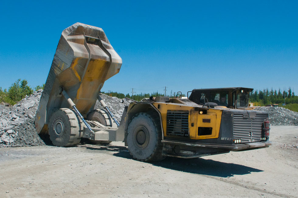Modern, maneuverable, fast on grade and reliable: The Minetruck MT42, pictured here at Bell Creek, is equipped with the Atlas Copco Rig Control System (RCS).