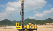 One of four DM 30 II rigs in OTCC Jurong’s fleet at the Xiguoding Cement mine in the Yangtze River Delta. These are high pressure drills for DTH drilling.